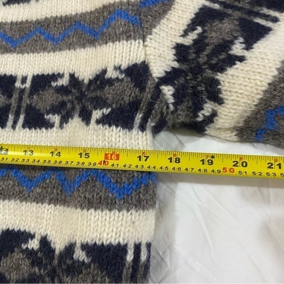 BALTA Vintage 100% wool fisherman grandpa core thick aztec sweater - Picture 10 of 13